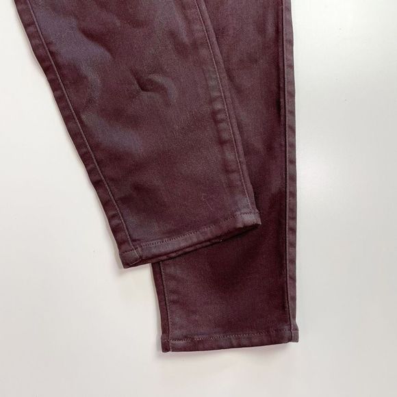 PAIGE Hoxton Coated Ankle Skinny Jean High Rise Button Fly Stretch Coffee 27 - Picture 5 of 9